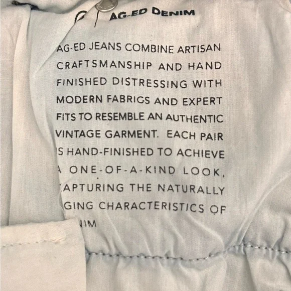 AG Adriano Goldschmied Saige Raw Hem Wide Leg Mid Rise Cotton Denim Jeans. - Picture 8 of 16